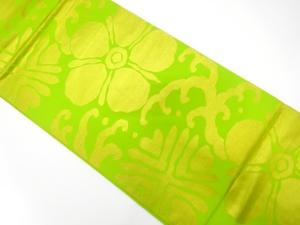荒波に花模様織り出し　全通袋帯